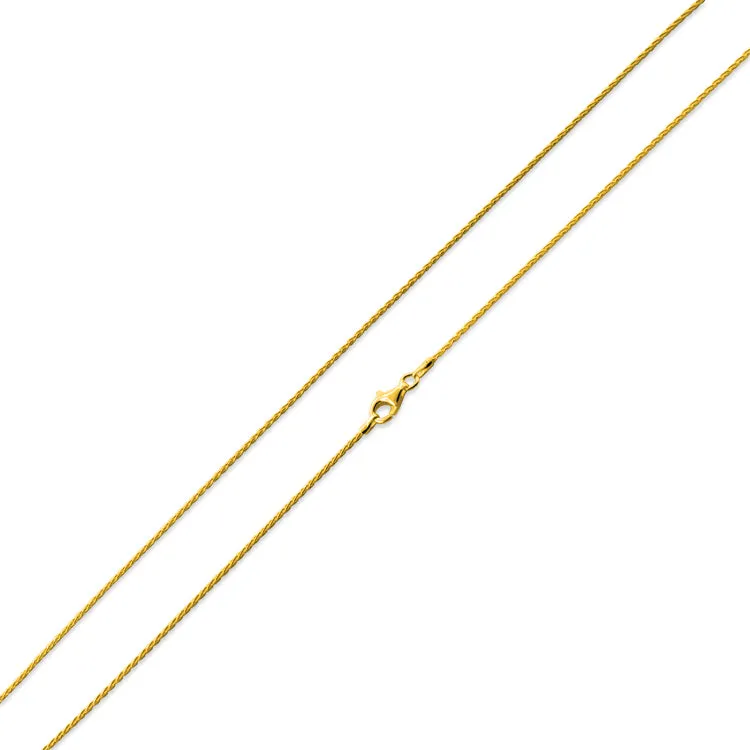 14K Gold Plated Sterling Silver Spiga Chain 1.2MM