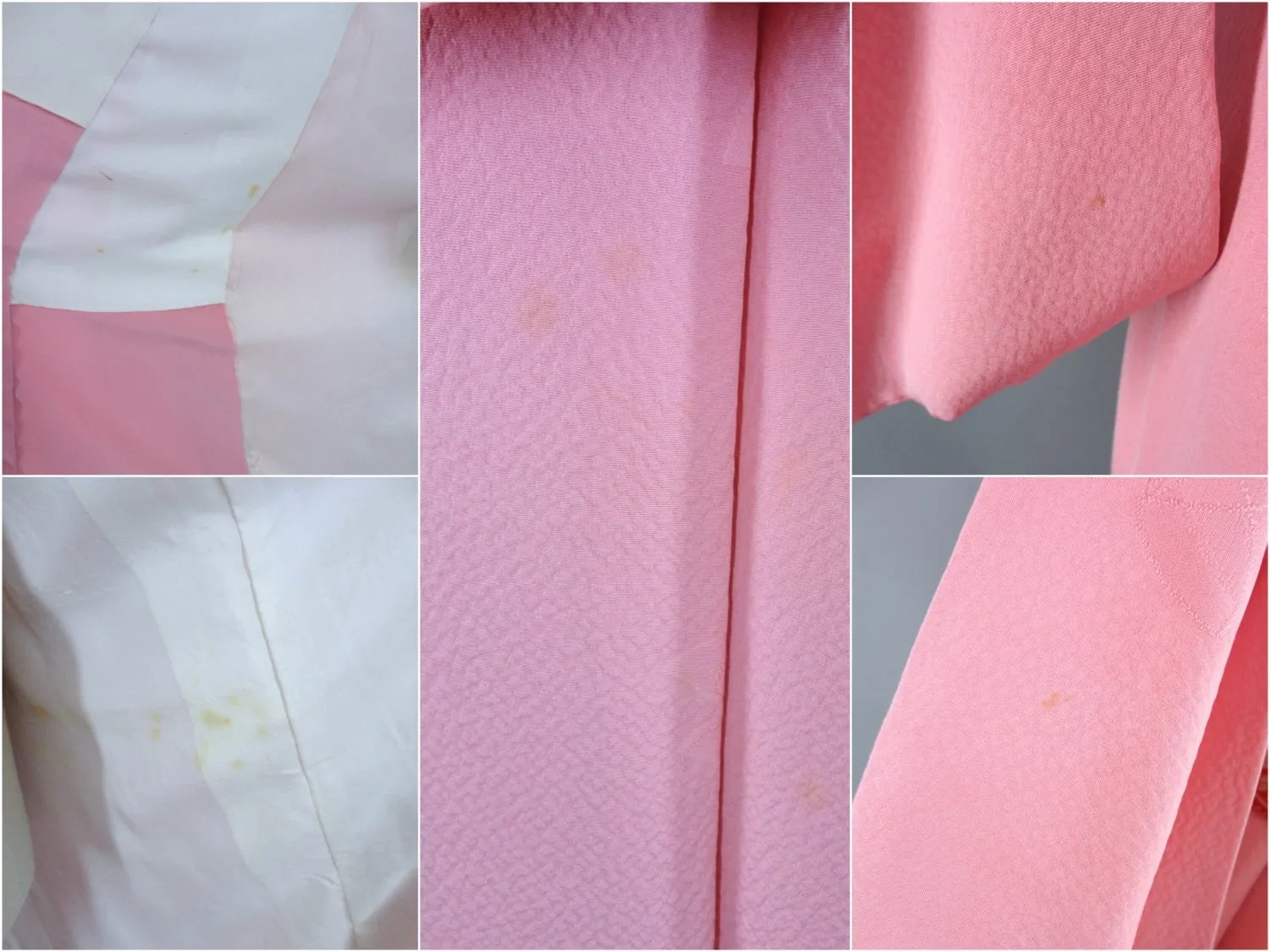 1950s Vintage Silk Kimono Robe / Cotton Candy Pink