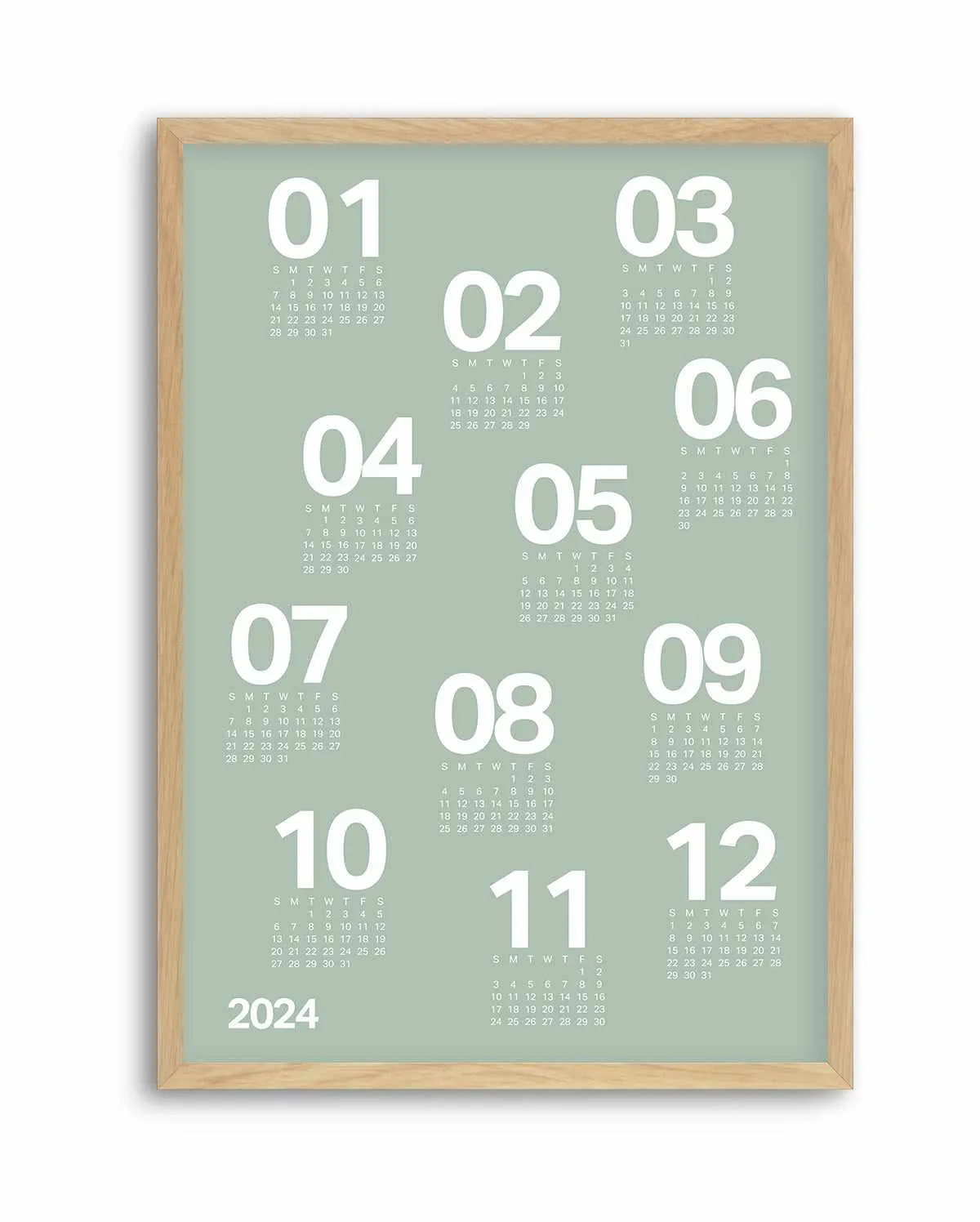 2024 Sage Green Scatter Calendar | Art Print