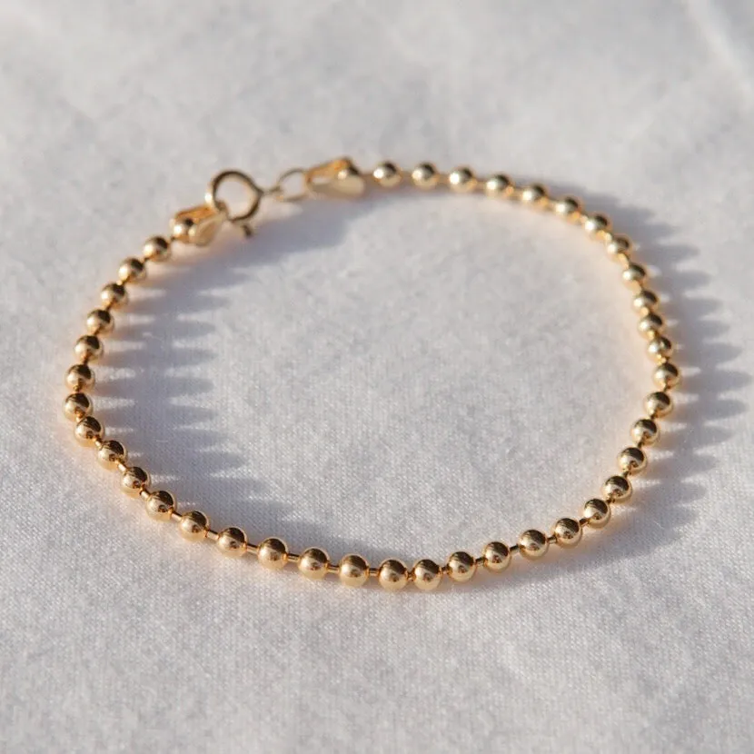 3mm Thick Bead Ball Chain Bracelet