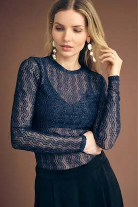 A-View - Evalla Blouse - 699 Navy