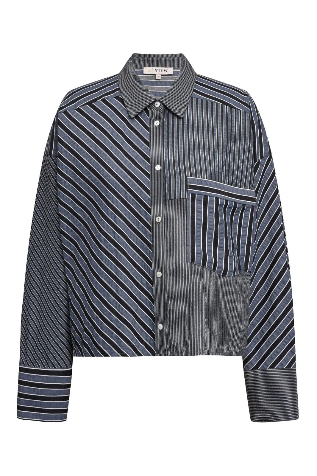 A-View - Mckenna Shirt - 112 Blue/White Stribe