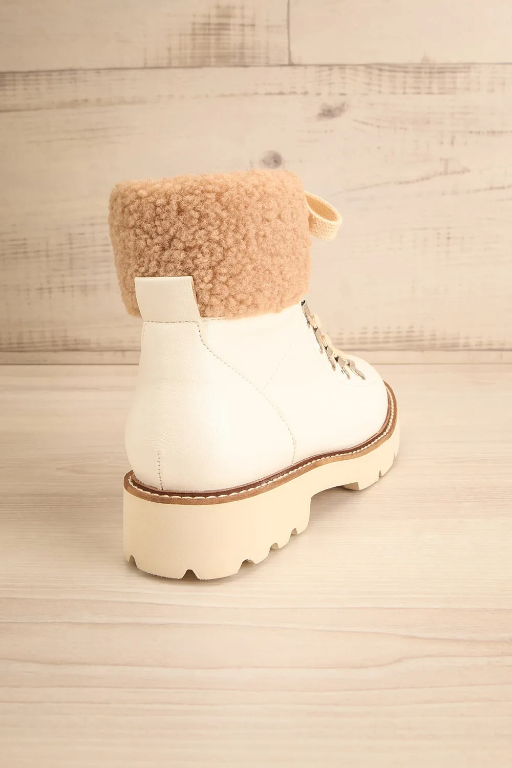 Aalyyah | Lace Up Ankle Boots w/ Sherpa Detailing