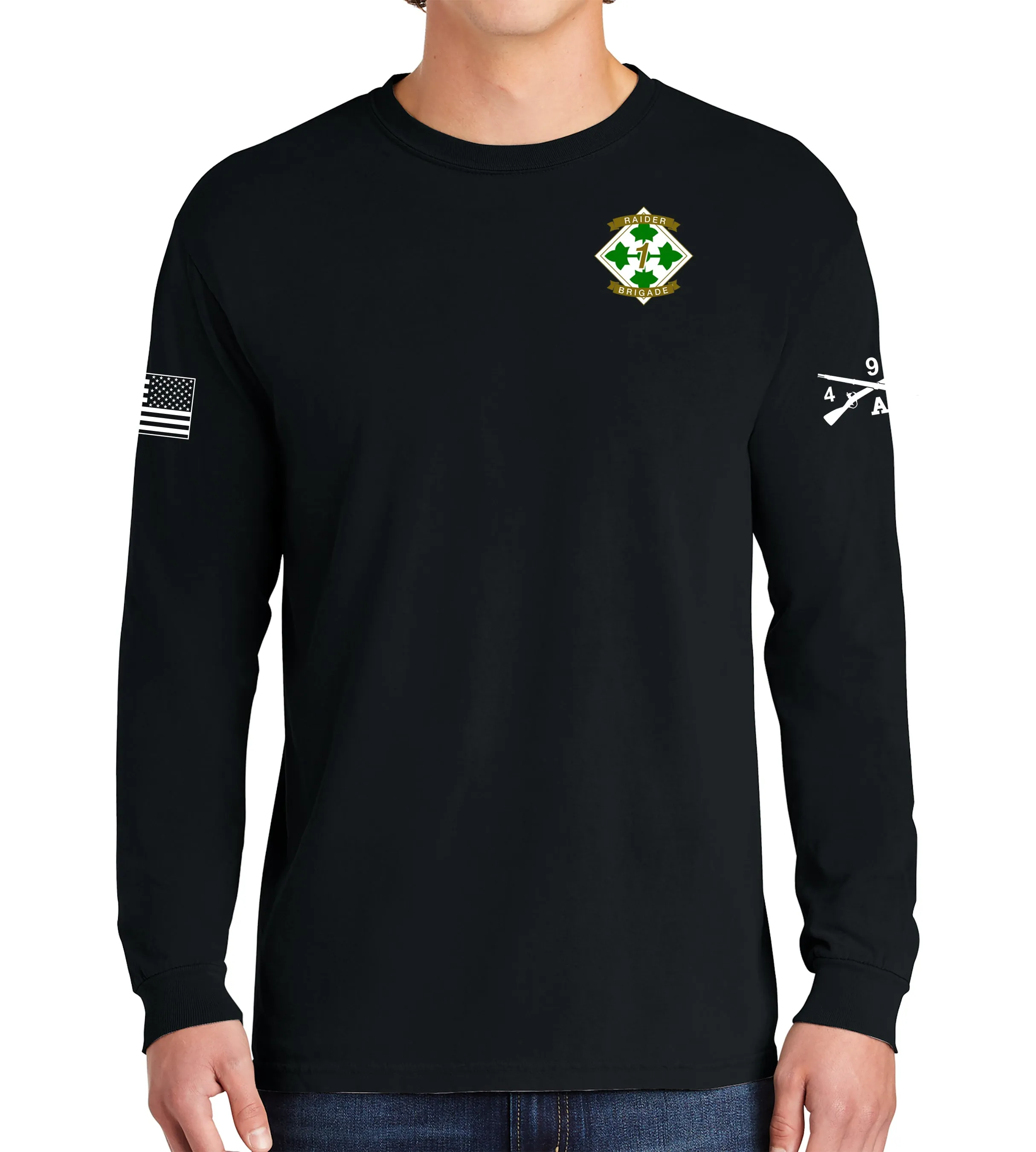 Able Outlaws Long Sleeve 50-50 Blend Unisex Shirt. This shirt IS approved for PT