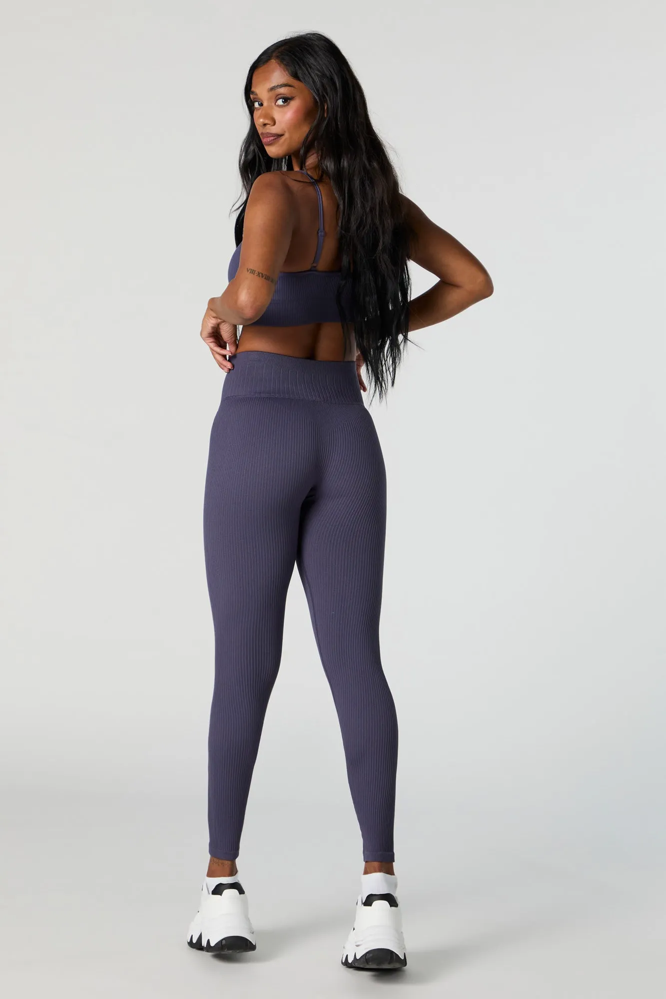 Active Seamless Ribbed Drawstring Legging