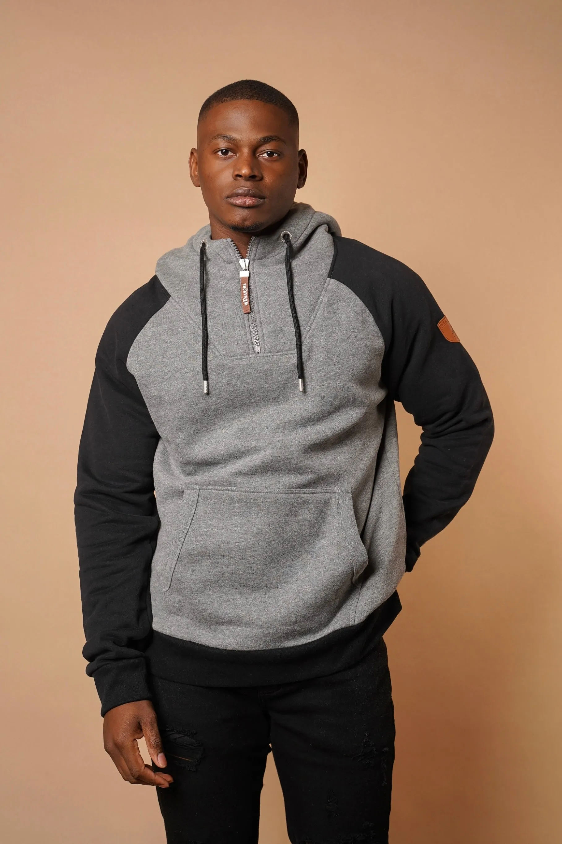 Alani Dark Heather Grey/Black Hoodie