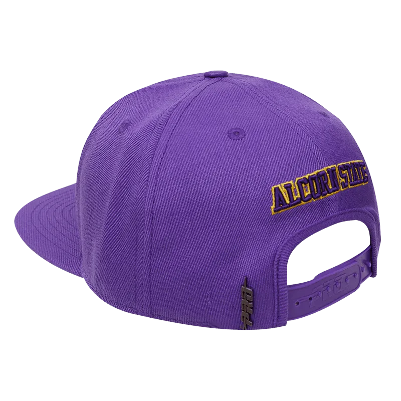 ALCORN STATE UNIVERSITY STACKED LOGO WOOL SNAPBACK HAT (PURPLE)