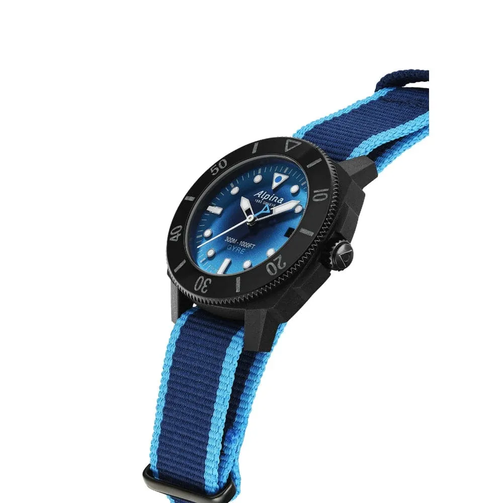 ALPINA SEASTRONG DIVER GYRE AL-525LNSB3VG6 BLUE NYLON STRAP MEN WATCH