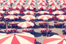 Amalfi Red and White Umbrellas