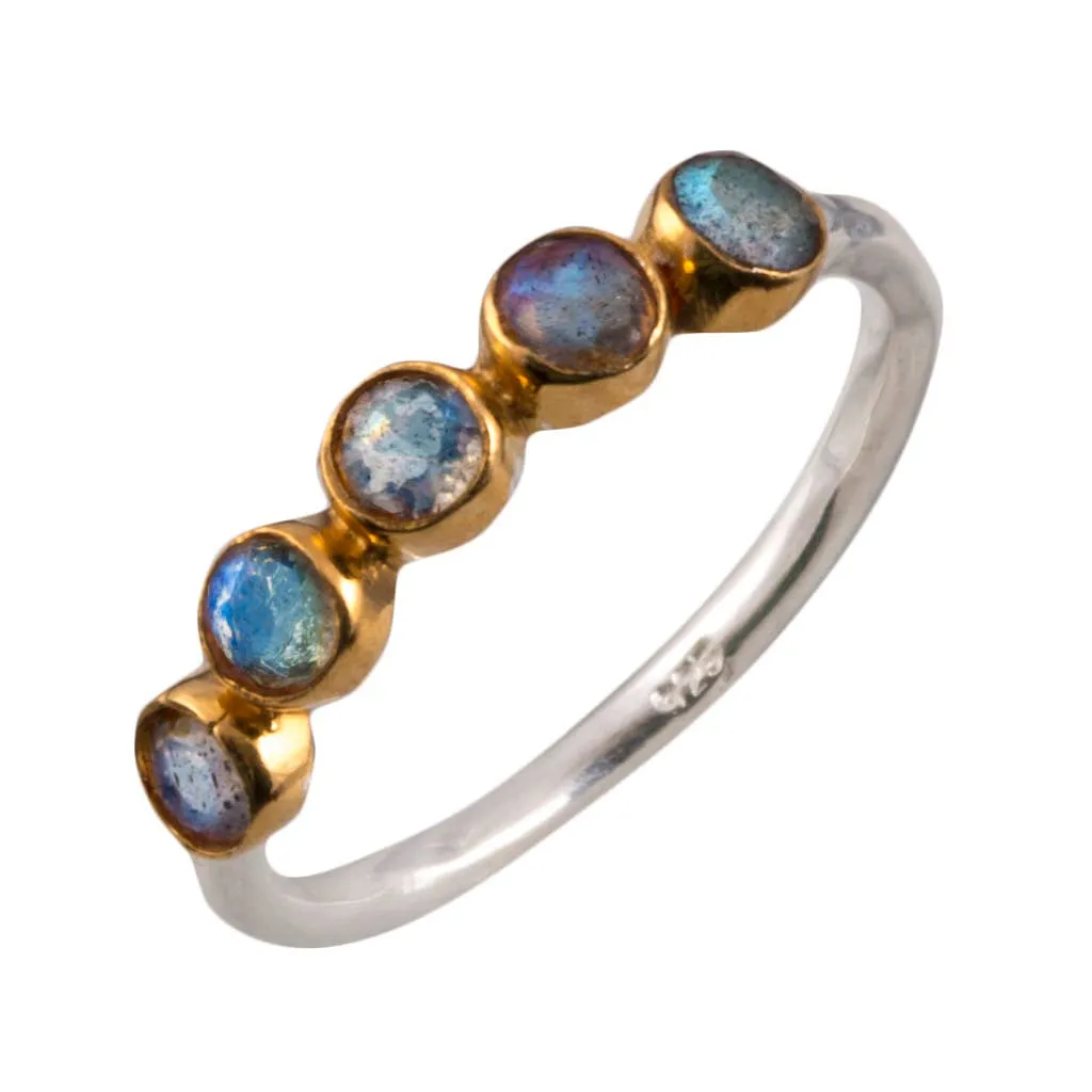 Amara Labradorite Two-Tone Ring