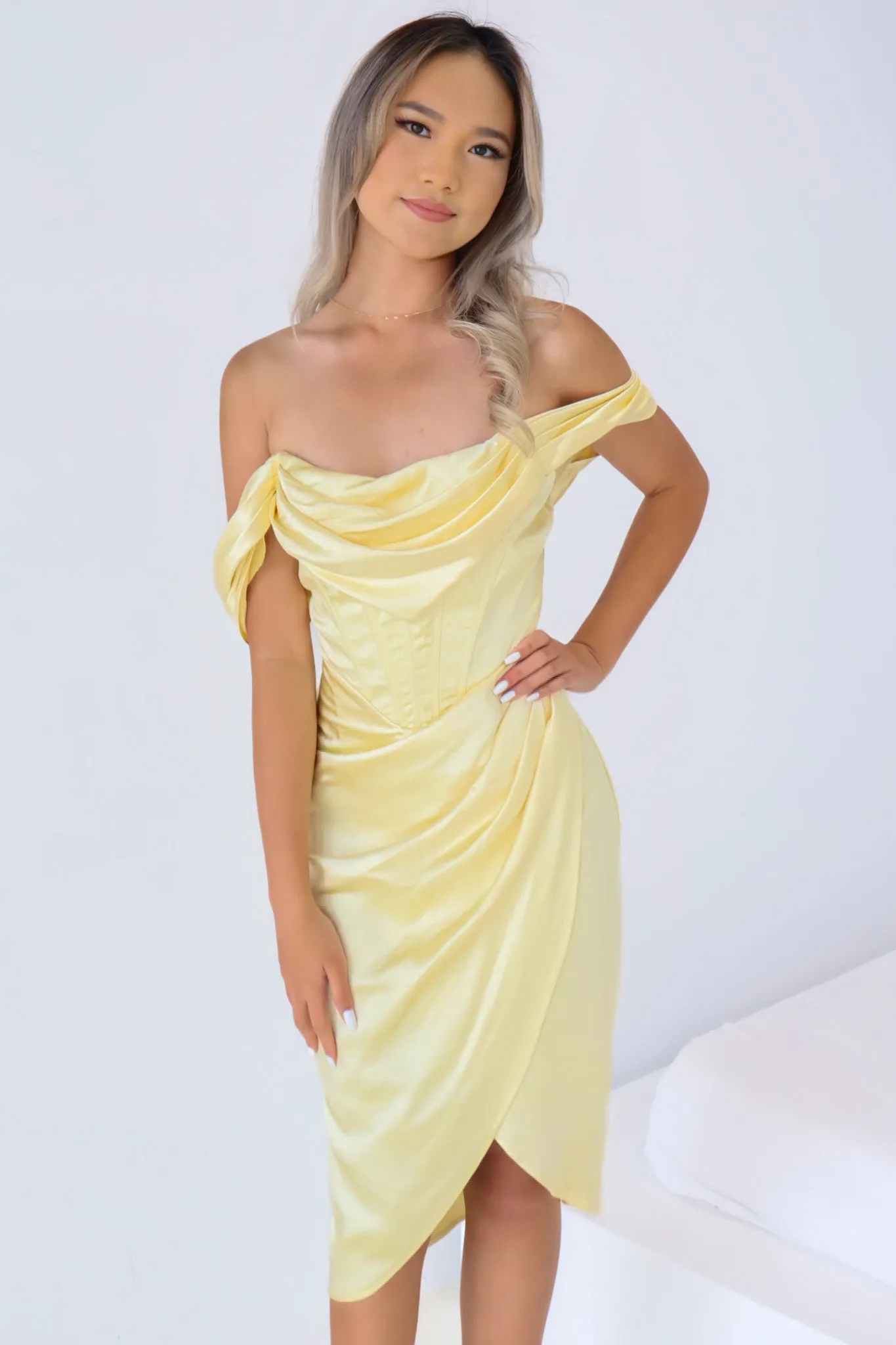 Anastasia Midi Dress - Yellow