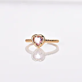 Anillo Corazon Rosa Talla 5 3/4