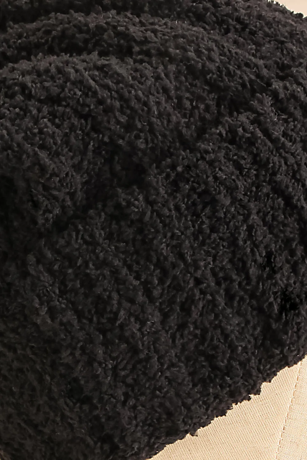 Ater Black | Soft Knit Rolled Up Tuque