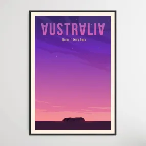 Australia - Vintage Style Travel Print