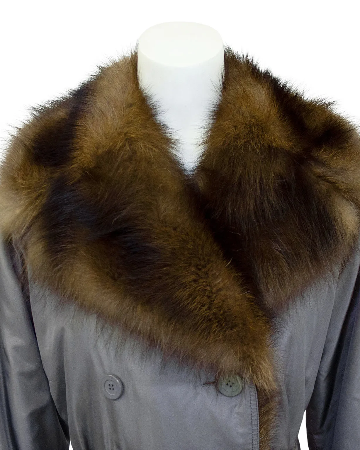 Autumn/Winter 1977 Haute Couture Trench Coat with Fur Collar