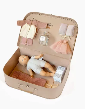 Babies - Ma Valise d’antan “Kit de Naissance” Deluxe tricot rose - Suzie