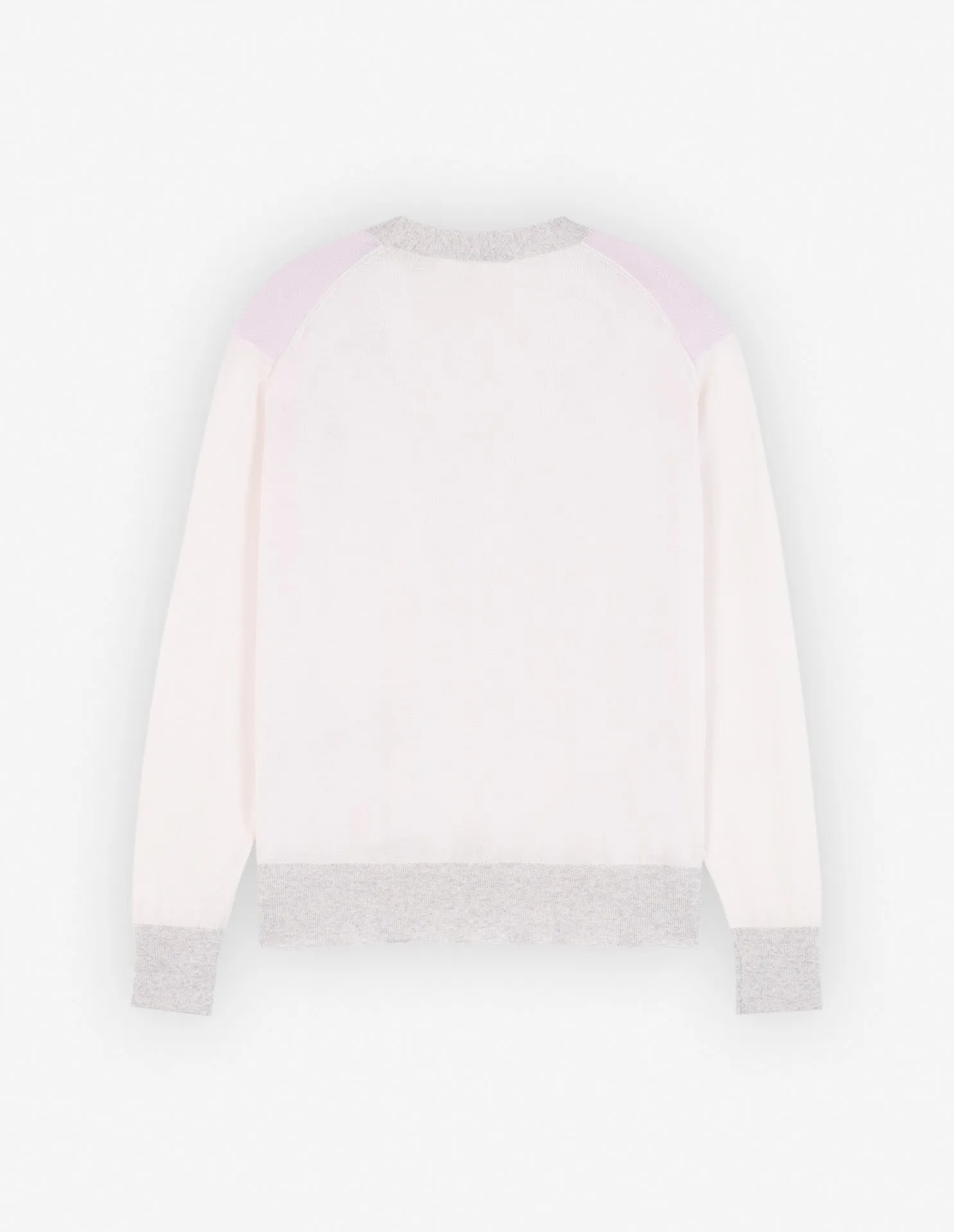 Baby Fox Patch Color Block Cardigan Pale Pink