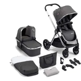 Babymore MeMore Pram & Pushchair 11 Piece - Chrome Slate