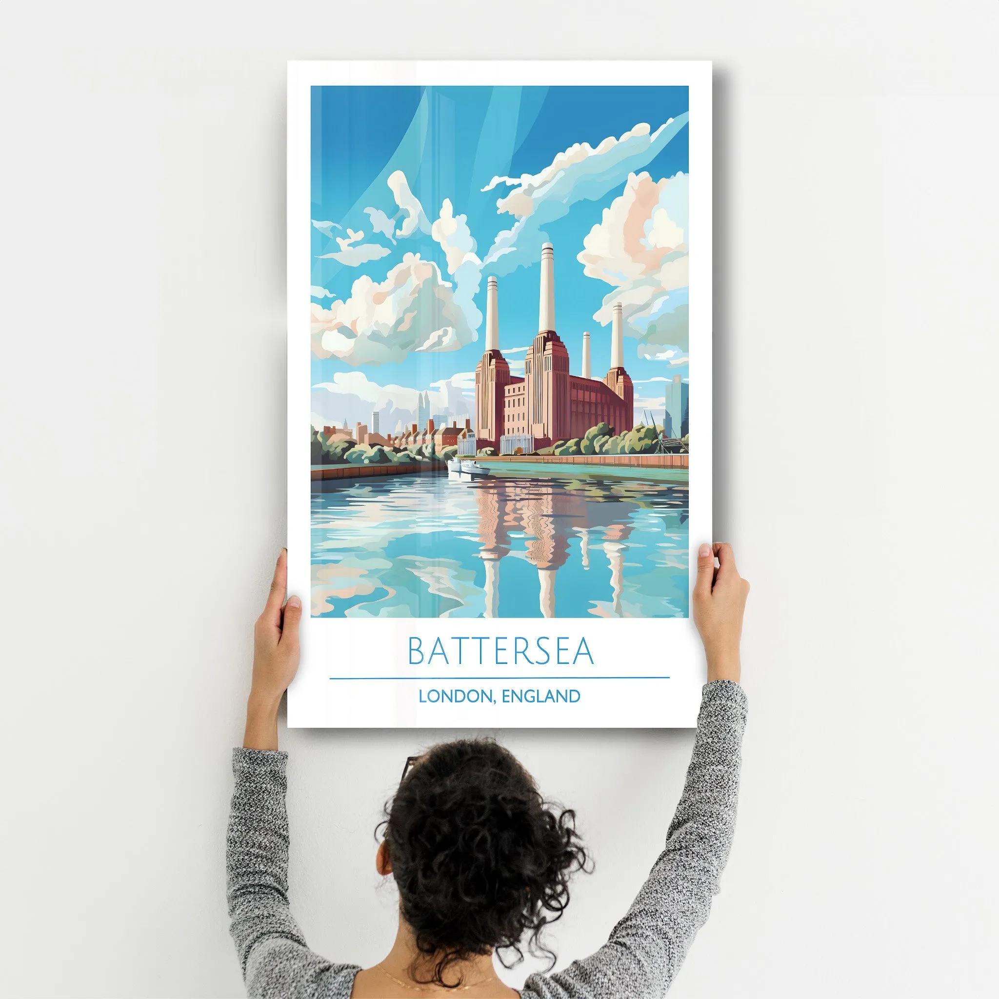 Battersea-London England-Travel Posters | Glass Wall Art