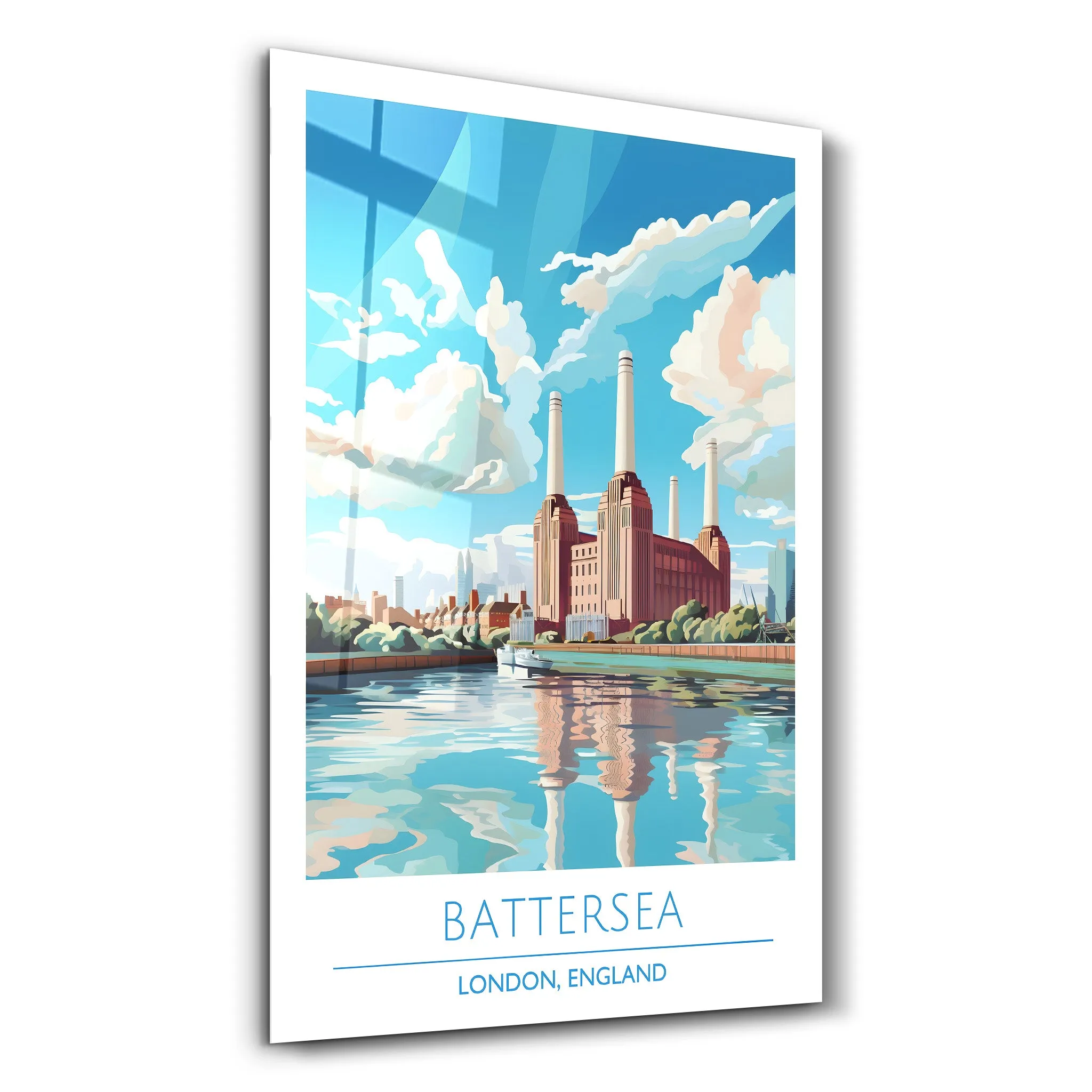 Battersea-London England-Travel Posters | Glass Wall Art