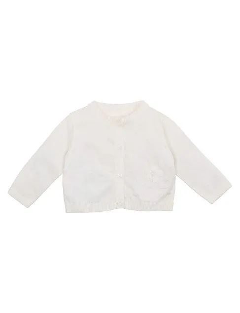 Bebe Olivia Embroidered Cardigan in Cloud