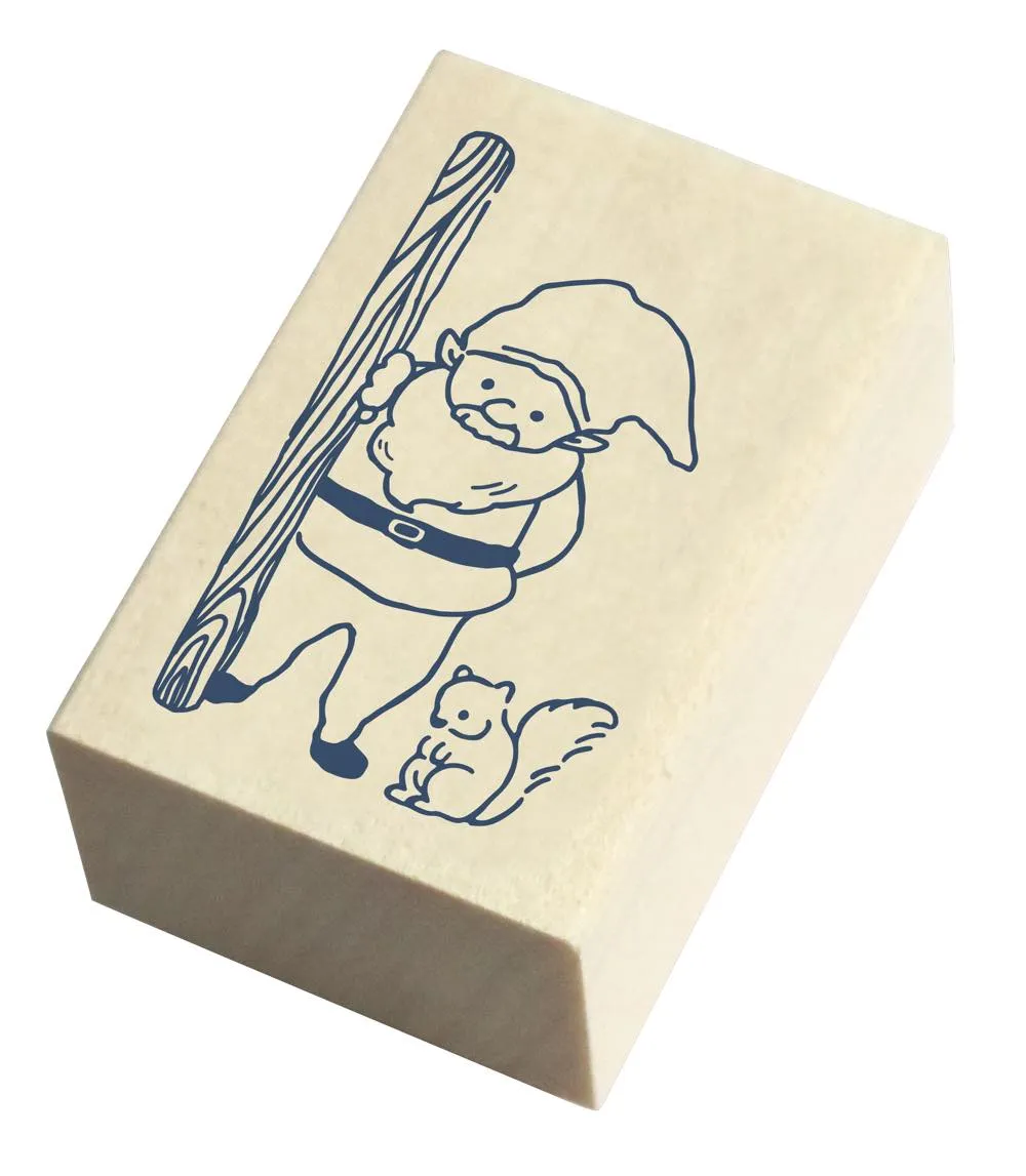 Beverly Companion Rubber Stamp - Gnome & Squirrel