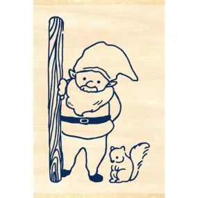 Beverly Companion Rubber Stamp - Gnome & Squirrel