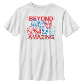 Boy's Marvel Spider-Man Beyond Amazing SPIDEY MASKS AMAZING T-Shirt