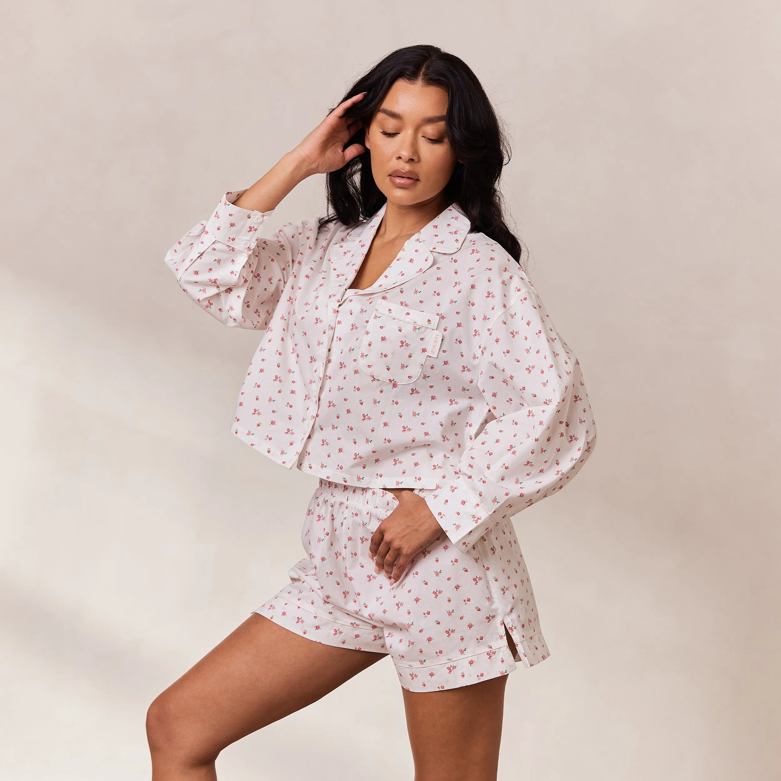 Breakfast Club Pyjama Shorts - White Print