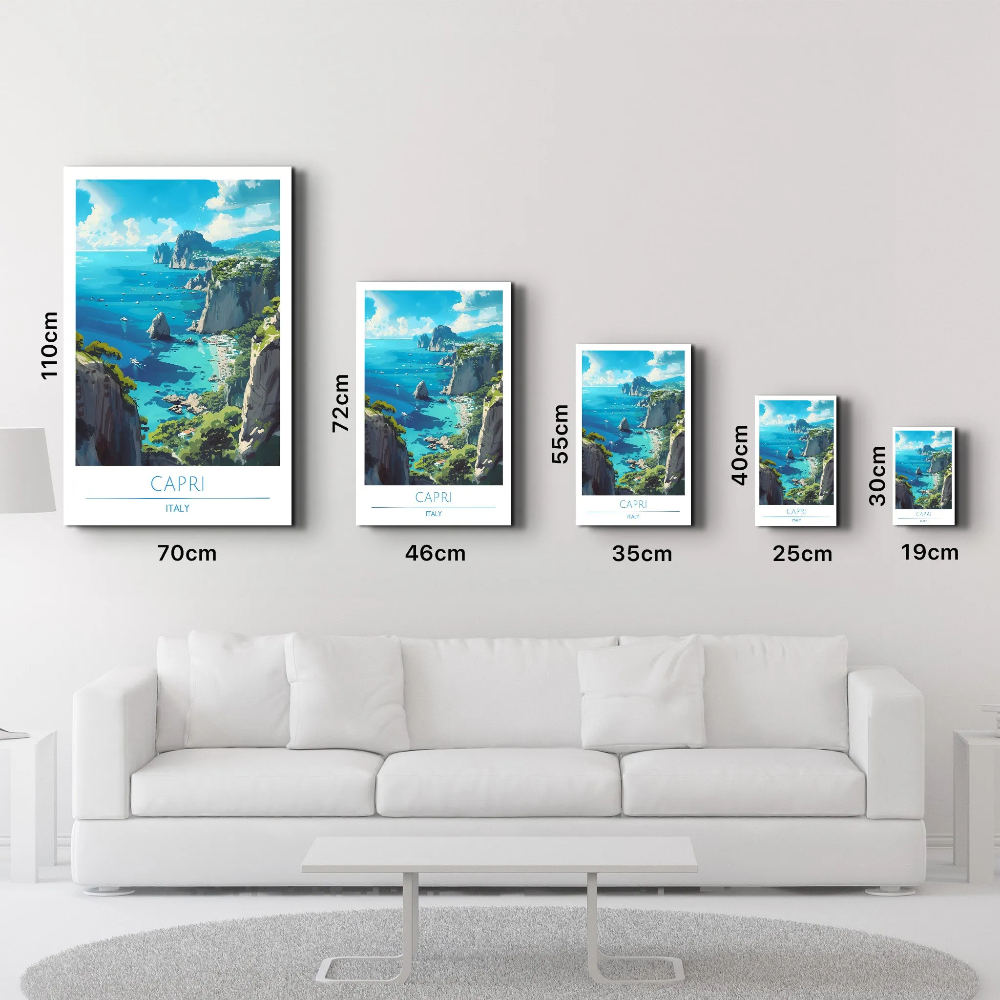 Capri Italy-Travel Posters | Glass Wall Art