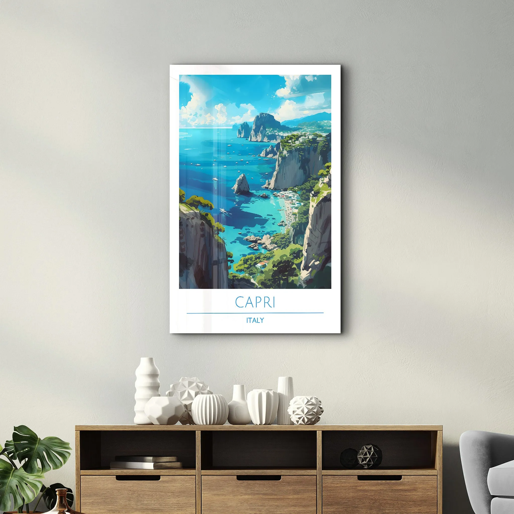 Capri Italy-Travel Posters | Glass Wall Art