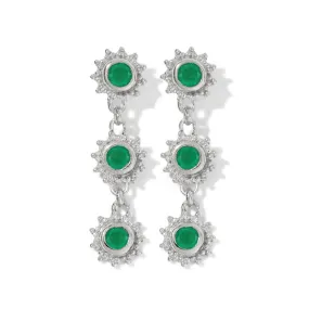 Cascading Soleil Stud, Green Onyx, Silver