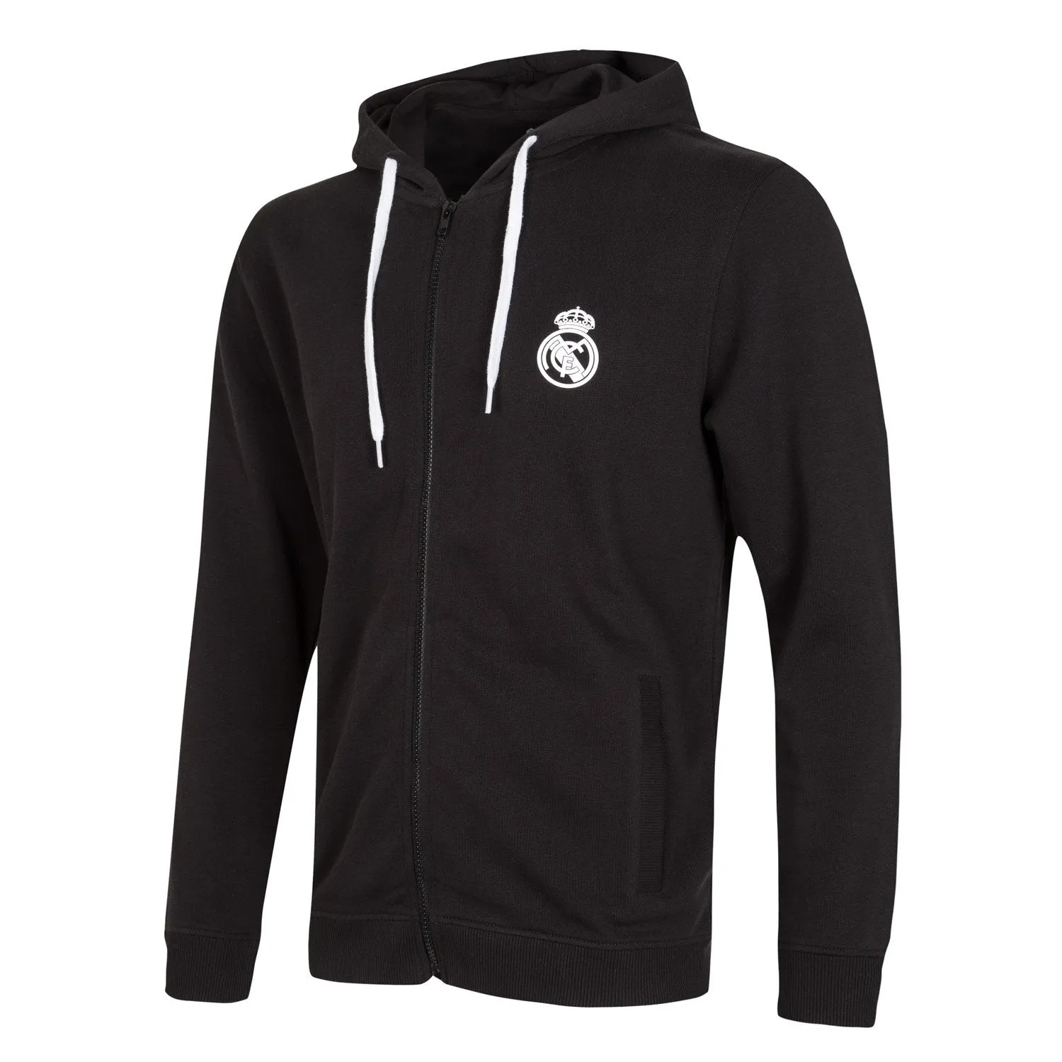 Chaqueta Capucha Negra Hombre Escudo Monocolor Essentials