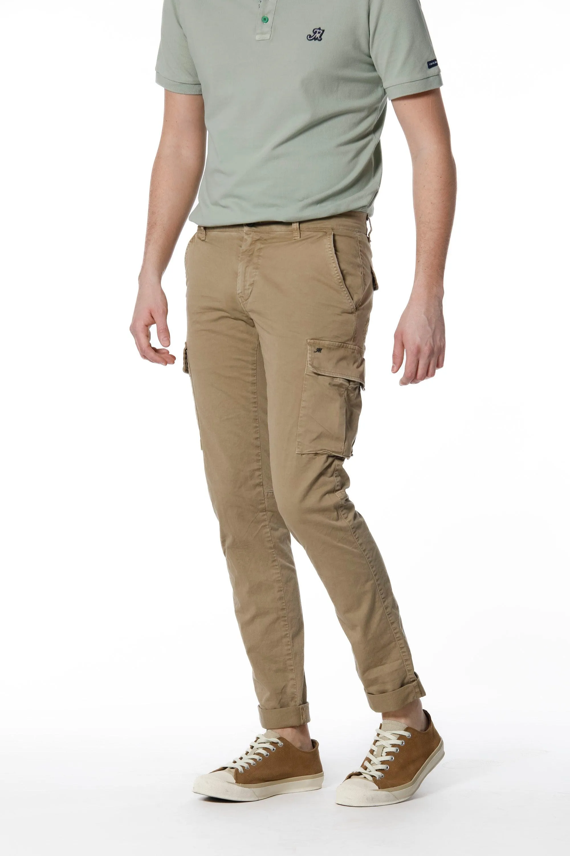 Chile pantalone cargo uomo in twill di cotone stretch extra slim fit