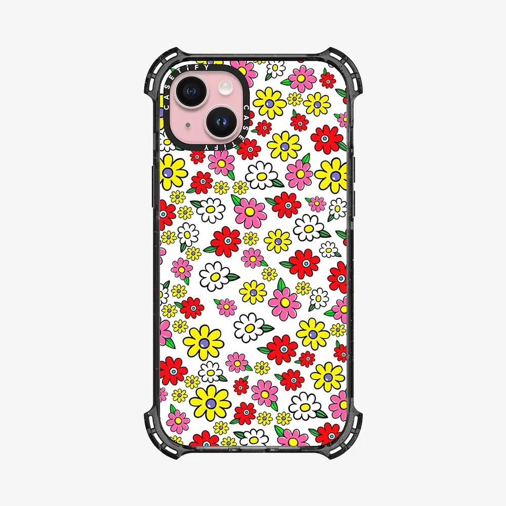 Clear Case MagSafe Floral for iPhone 15 Series - Ditsy Daisies