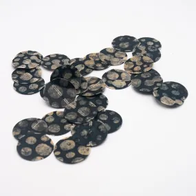 Collier à disques en papier artisanal à pois