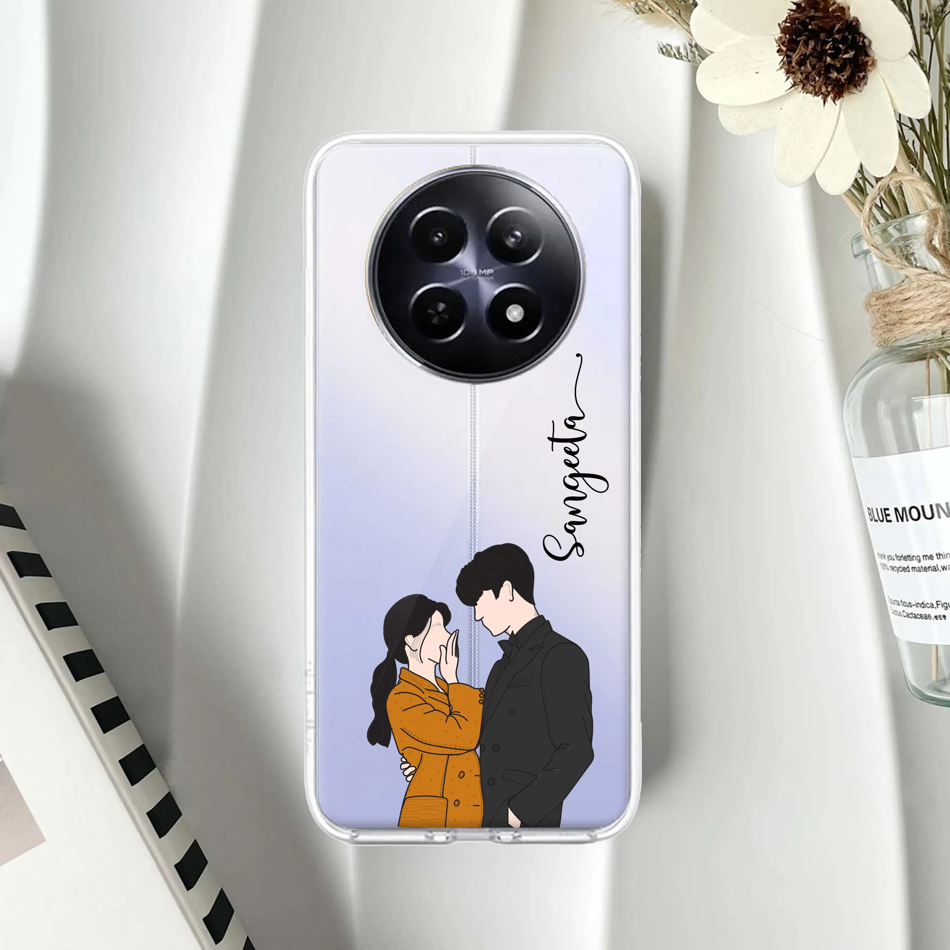 Couple Customize Transparent Silicon Case For Realme/Narzo