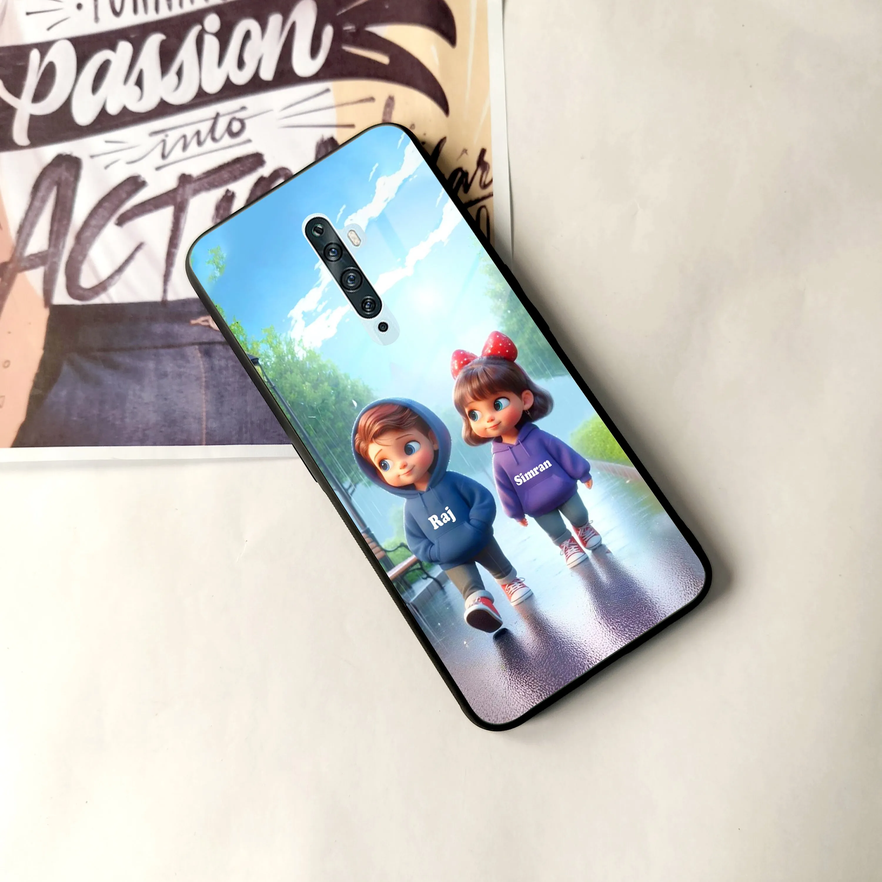 Couple Glass Case Cover For Oppo