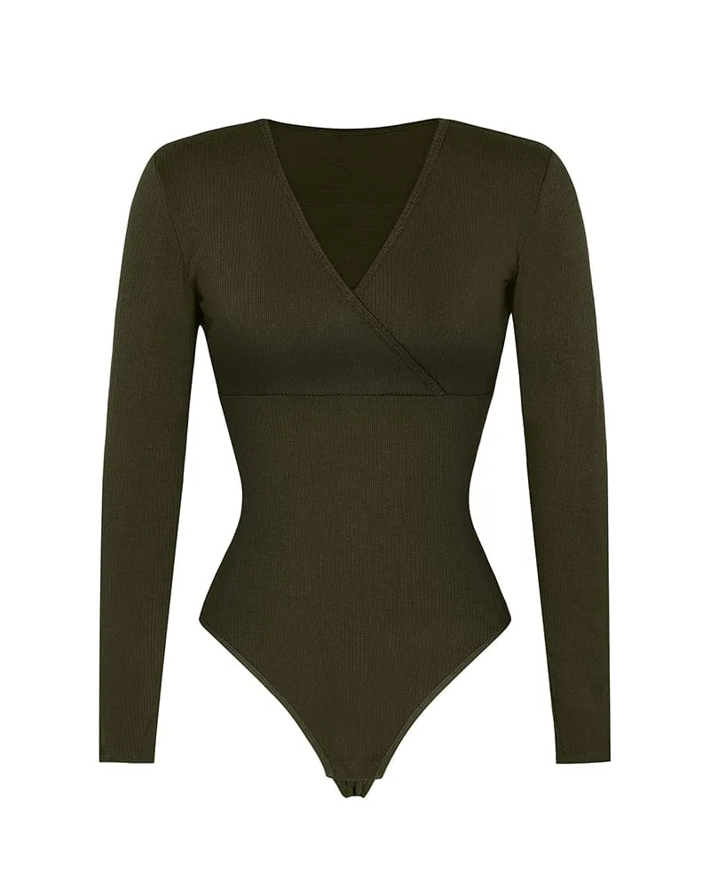 Cozy Ribbed Chic Cut-Out Bodysuit