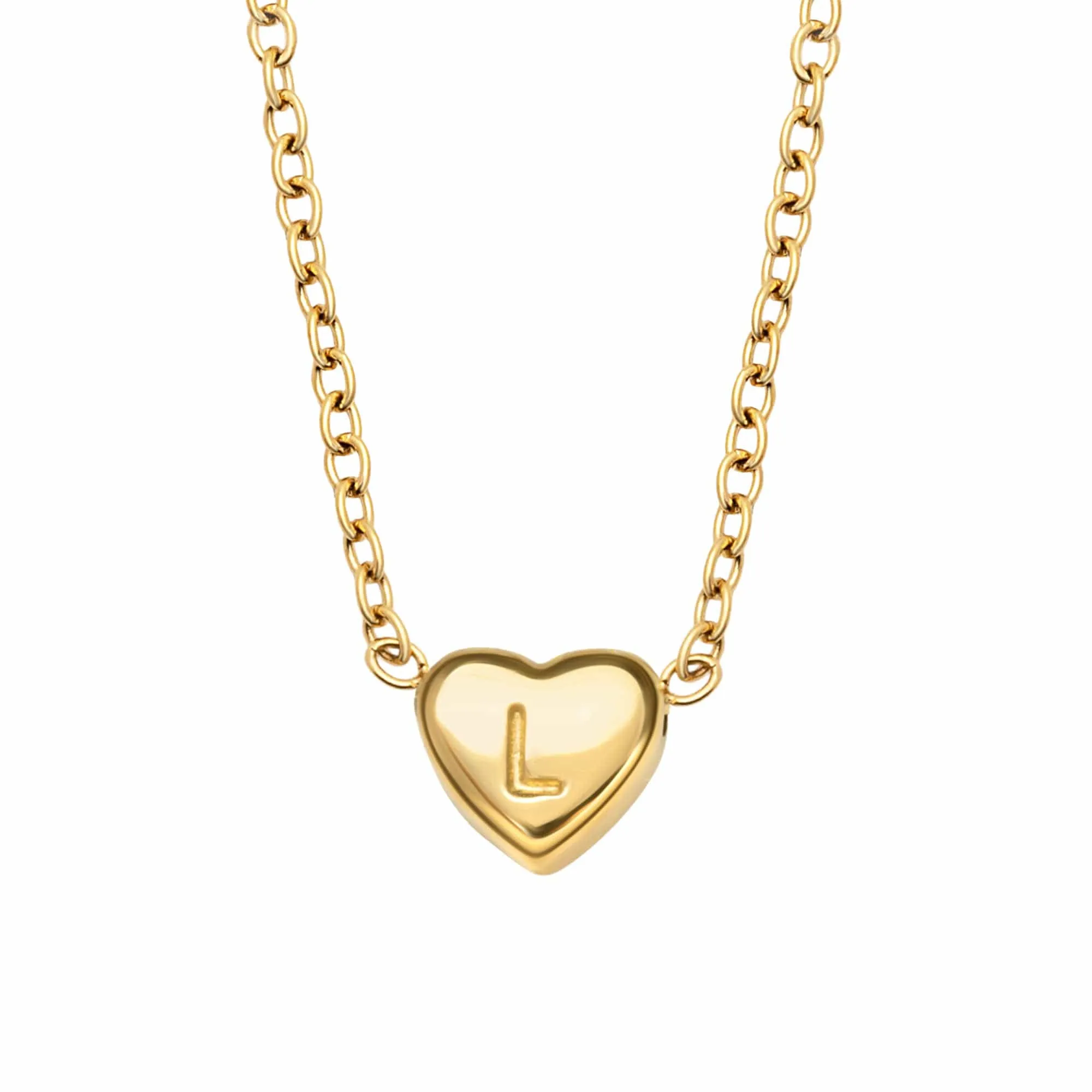 Dainty Heart Initial Necklace