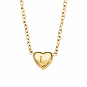 Dainty Heart Initial Necklace