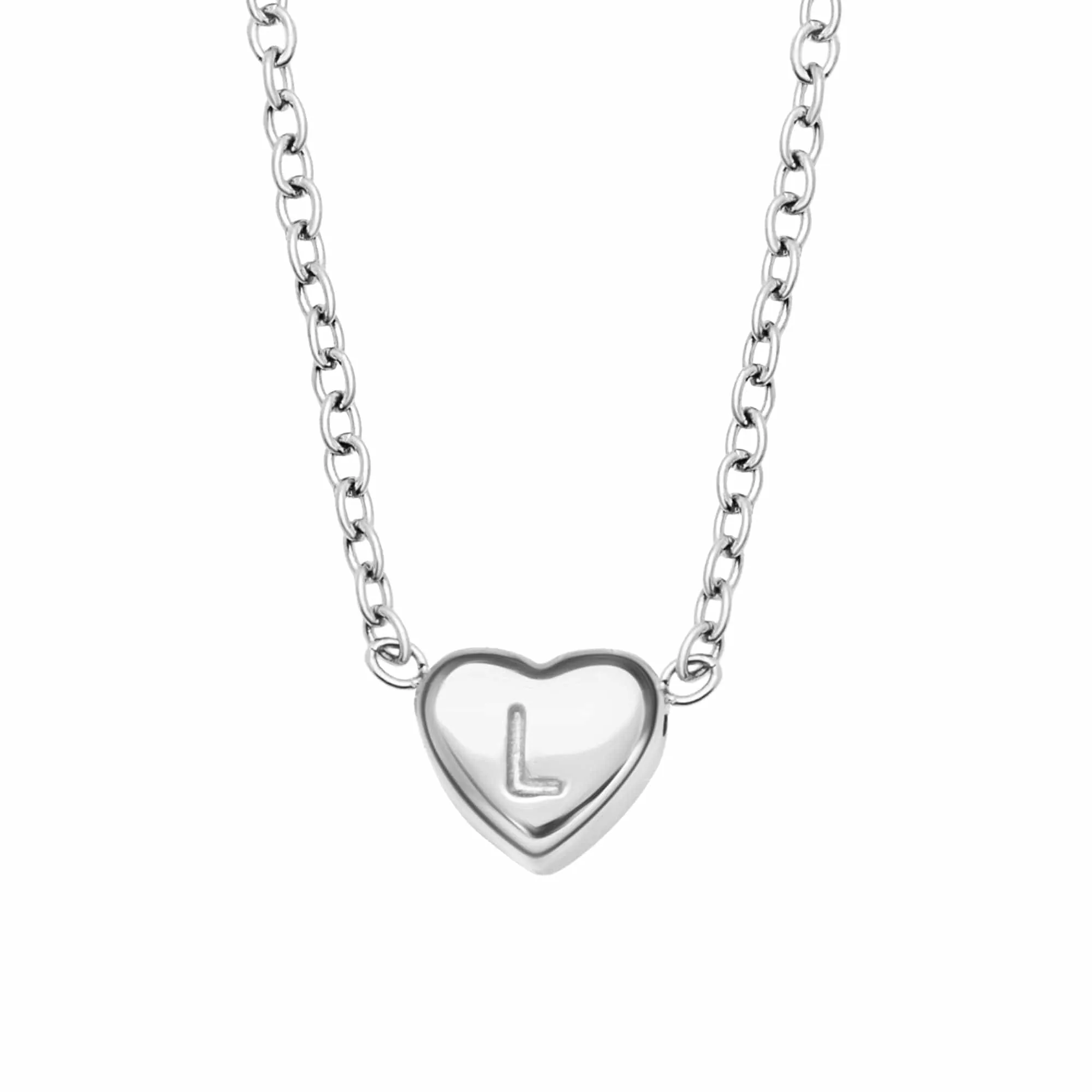 Dainty Heart Initial Necklace