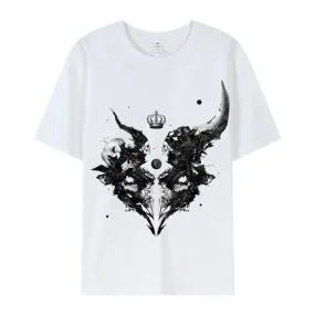 Demon Horns Cotton Skull T-shirt