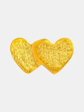 Domino Hearts Ear Stud Gold Plated