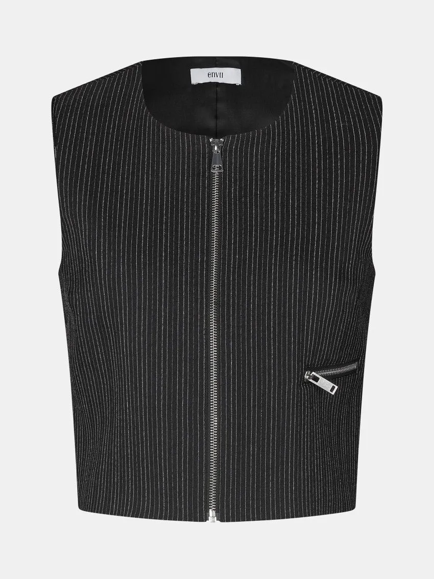 Ennelly Vest Black Pinstripe