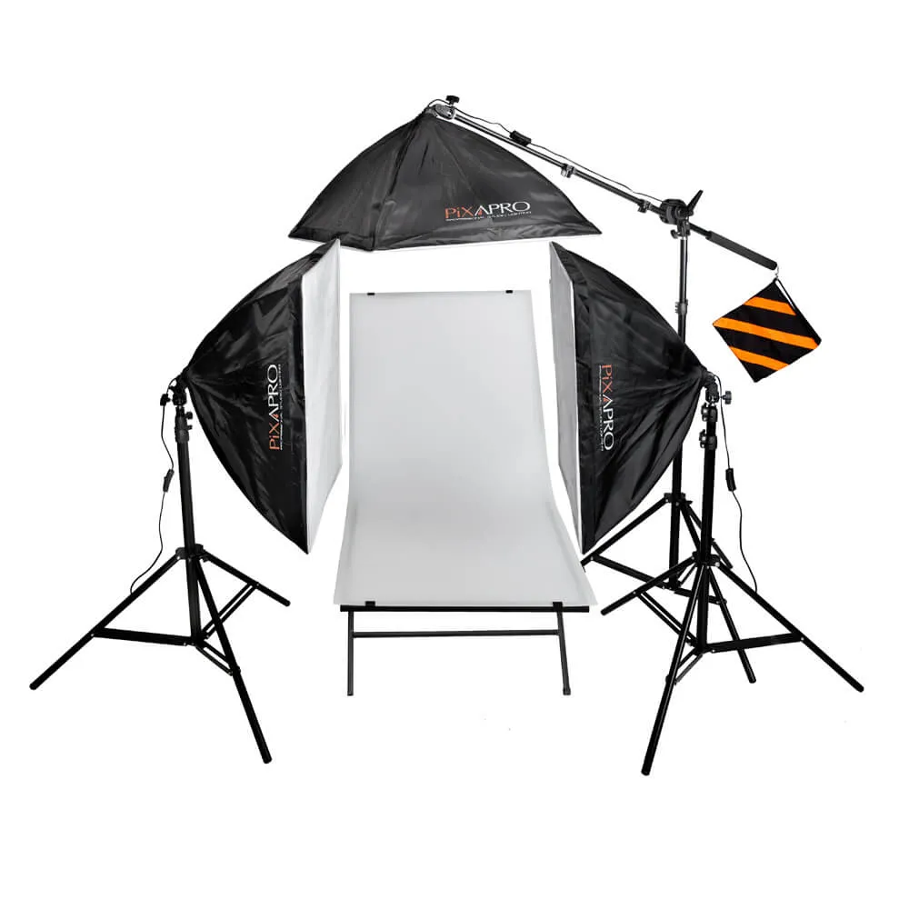 EzyLite Three Head Boom Stand Kit (3x105) with 60x100cm Shooting Table