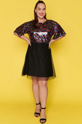 Faith Black Rainbow Dress