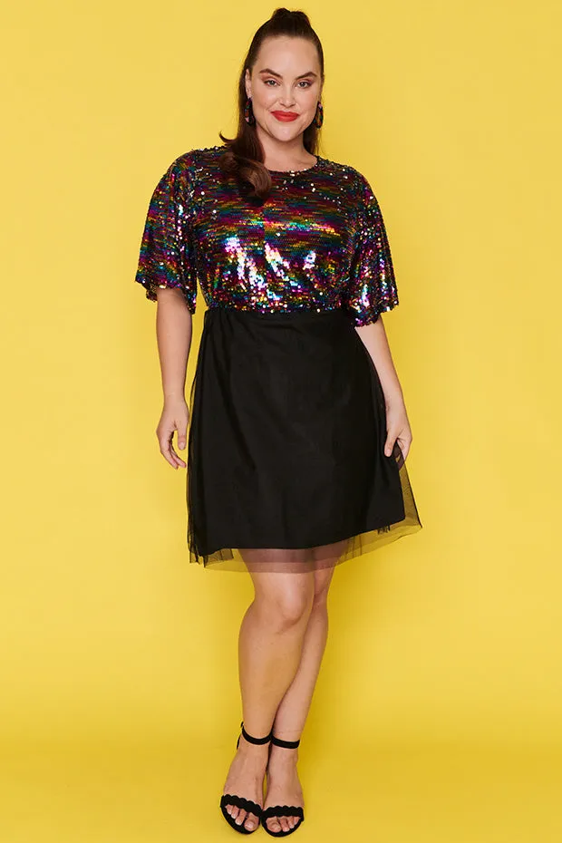 Faith Black Rainbow Dress