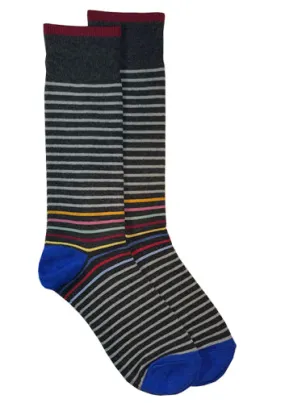 Fancy Socks, Charcoal/Royal