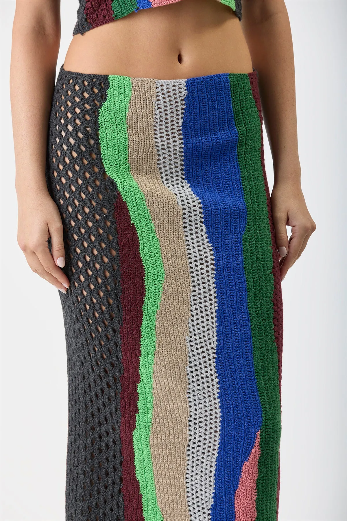 Fatima Crochet Skirt in Multi Cashmere